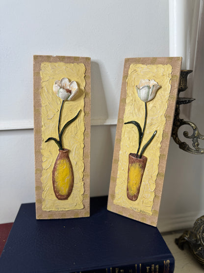 Carol Robinson 3D Resin Floral Wall Plaque – Collectible Botanical Home Decor