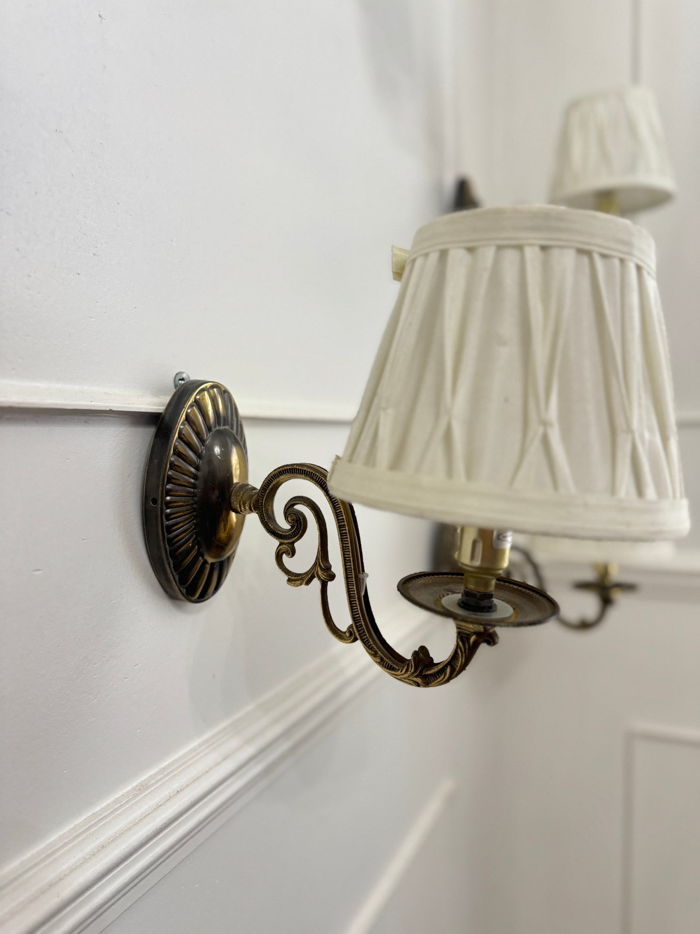 Vintage Satin Brass Lighting — 5-Arm Chandelier