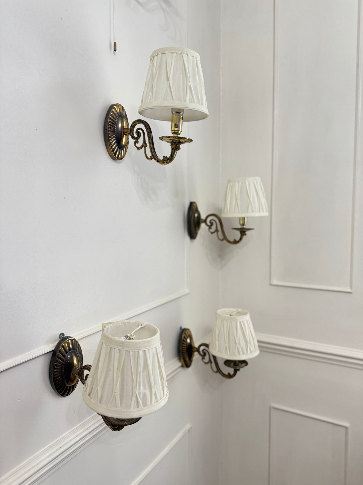 Vintage Satin Brass Lighting — 5-Arm Chandelier