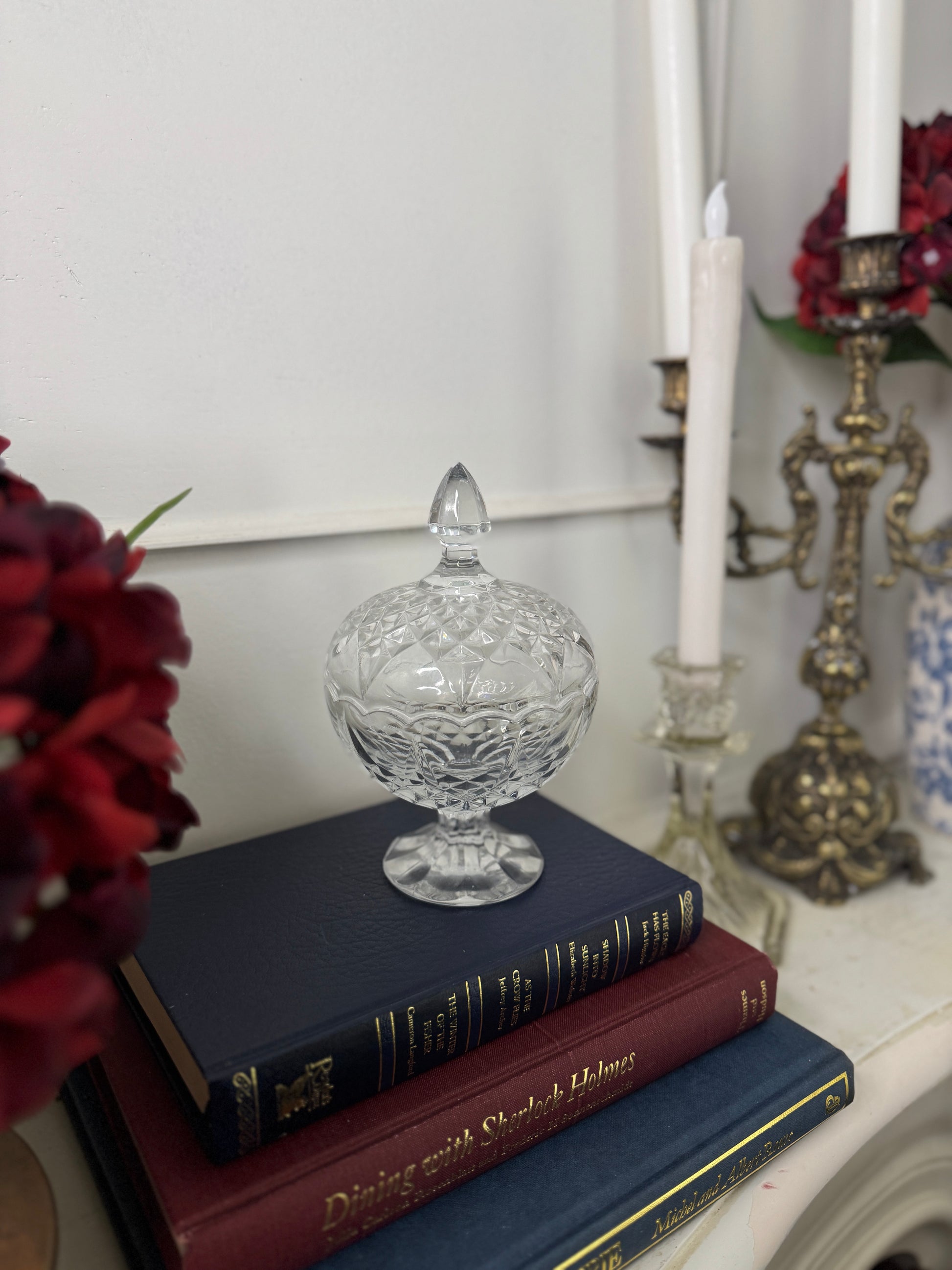 French Elegance - Antique Glass Jar with Top