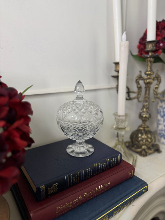 French Elegance - Antique Glass Jar with Top