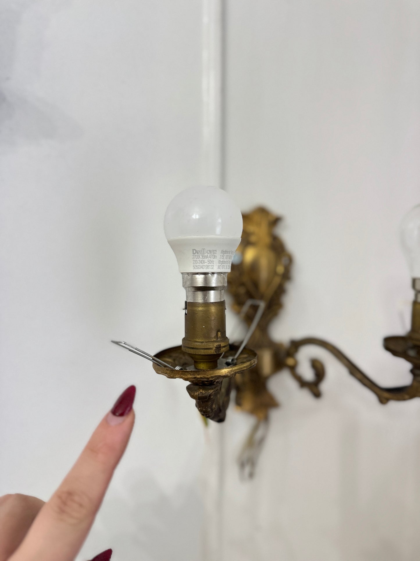 Vintage French Louis Style Solid Brass Wall– 2 Arm Sconces, 5 Arm Chandeliers Optional Shades