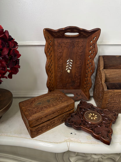The Heritage Desk Set – Vintage Wooden Organiser Collection