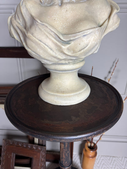 Antique Gustavian Style Black Pedestal Table | Upcycled - 19th Century Small Accent Table