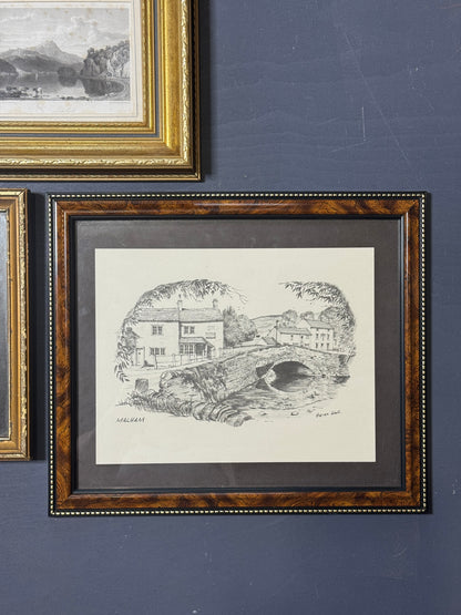 Vintage Gallery Wall Set: Gold & Black Frames with Resin Dragonfly