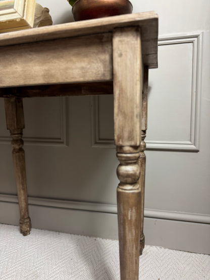 French Provincial Side Table - Distressed Whitewashed Accent Table