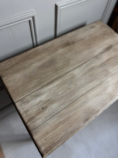 French Provincial Side Table - Distressed Whitewashed Accent Table