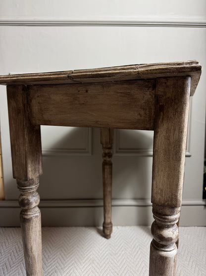 French Provincial Side Table - Distressed Whitewashed Accent Table
