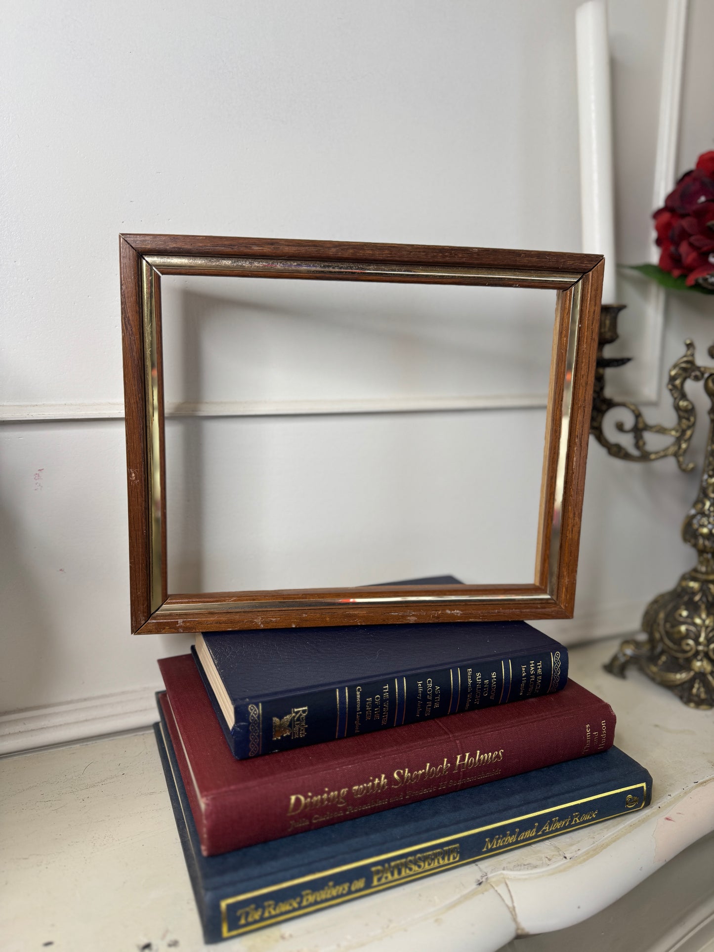 The Ashford – Deep Mini Vintage Wooden Frame with Gold Trim
