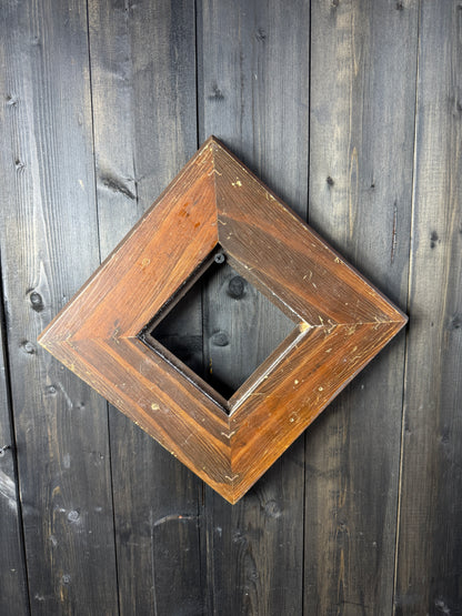 Vintage Folk Carved Wooden Frame – Rustic European Chip Carving