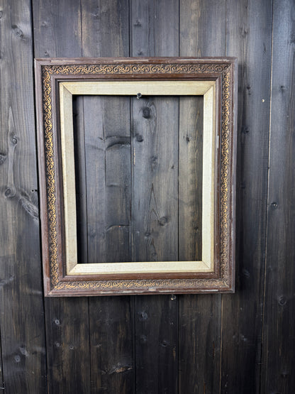 The Eleanor- Original Antique Frame with Gold Trim & Decorative Edge