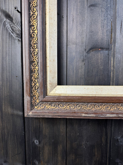The Eleanor- Original Antique Frame with Gold Trim & Decorative Edge