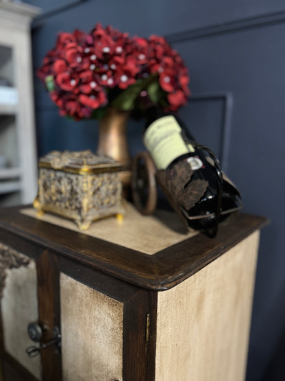 Vintage Upcycled Distressed Small Drink Cabinet with Lock