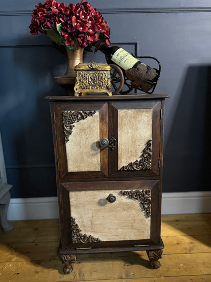 Vintage Upcycled Distressed Small Drink Cabinet with Lock