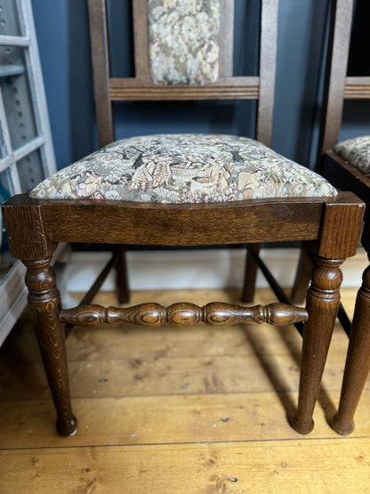 Vintage Tapestry Matching Dining Chairs ( x 4 )