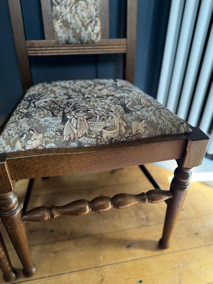 Vintage Tapestry Matching Dining Chairs ( x 4 )