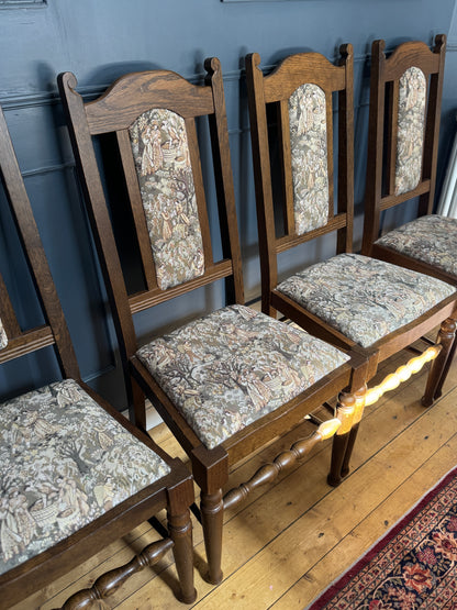 Vintage Tapestry Matching Dining Chairs ( x 4 )