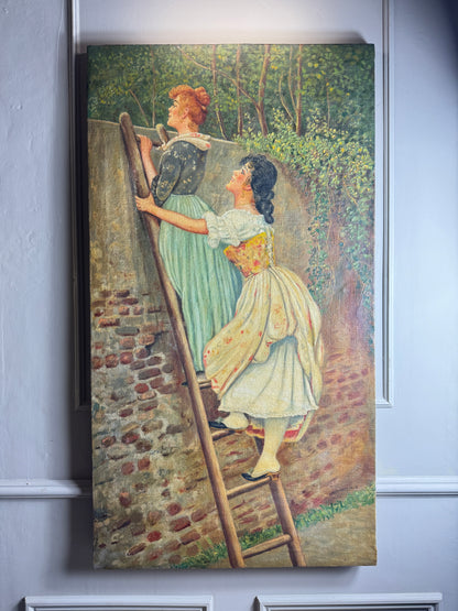 1957 Homage Oil by H. Hutchings -“Curiosity” from the Pears Annual Xmas 1892