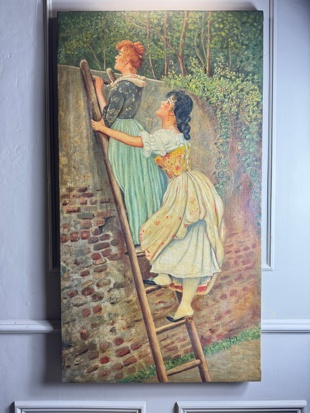 1957 Homage Oil by H. Hutchings -“Curiosity” from the Pears Annual Xmas 1892