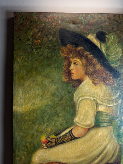 1957 Homage Oil Painting by H. Hutchings- A Daughter of Eve by Edward P. 1899