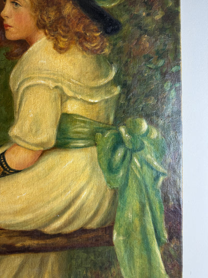 1957 Homage Oil Painting by H. Hutchings- A Daughter of Eve by Edward P. 1899