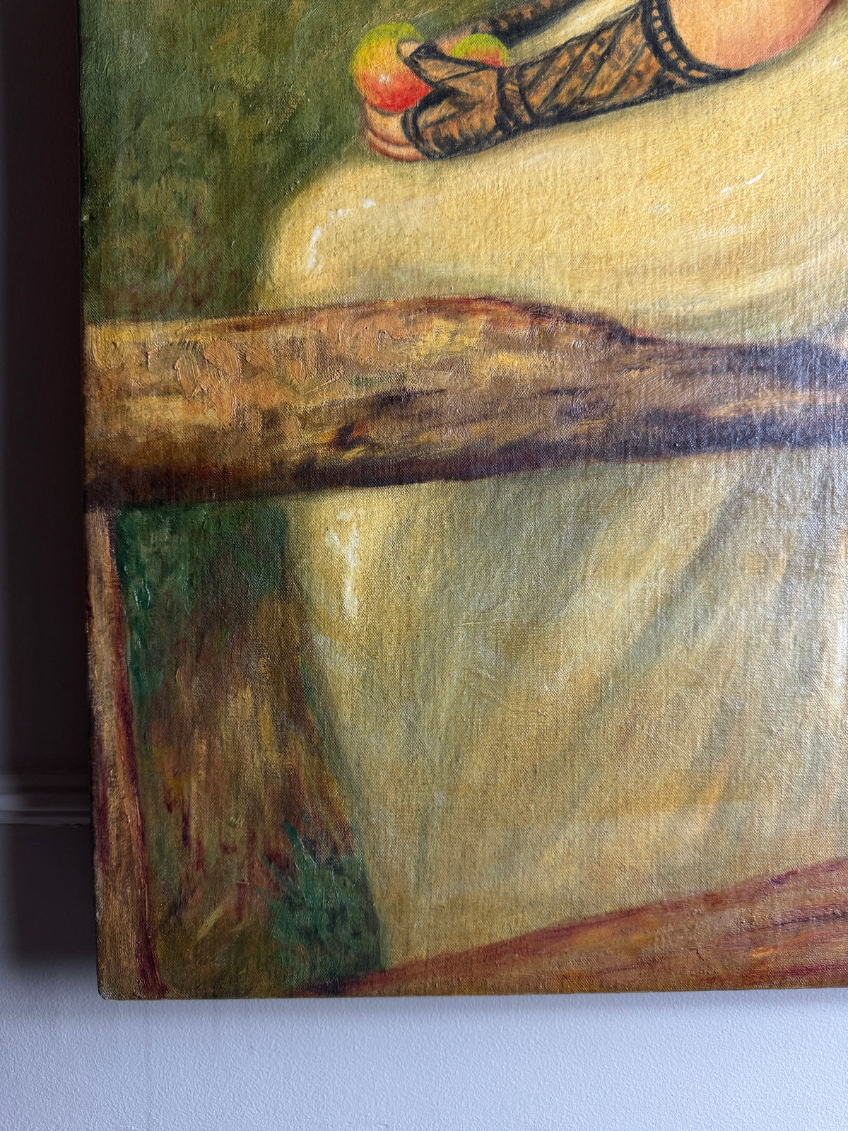 1957 Homage Oil Painting by H. Hutchings- A Daughter of Eve by Edward P. 1899