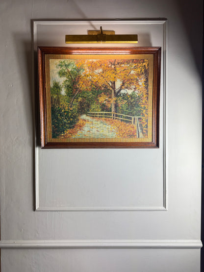 The Autumn Country Lane – Original Oil Painting by H. Hutchings, 1988