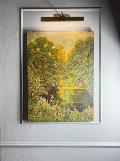 A Peaceful Afternoon by the Water – Original Oil Painting by H. Hutchings, 1958