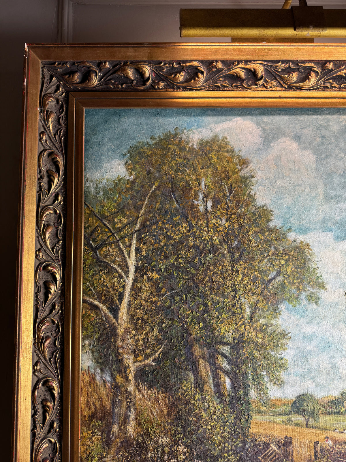 1974 Homage Oil byH. Hutchings after “The Cornfield” by John Constable