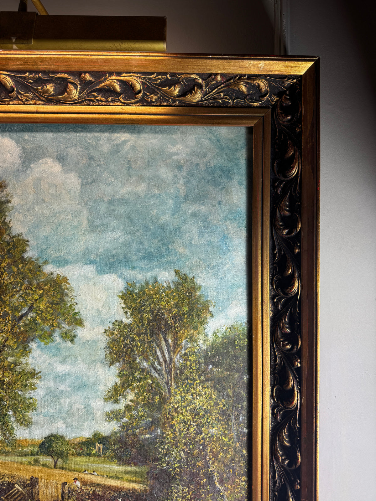 1974 Homage Oil byH. Hutchings after “The Cornfield” by John Constable