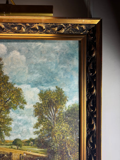 1974 Homage Oil byH. Hutchings after “The Cornfield” by John Constable
