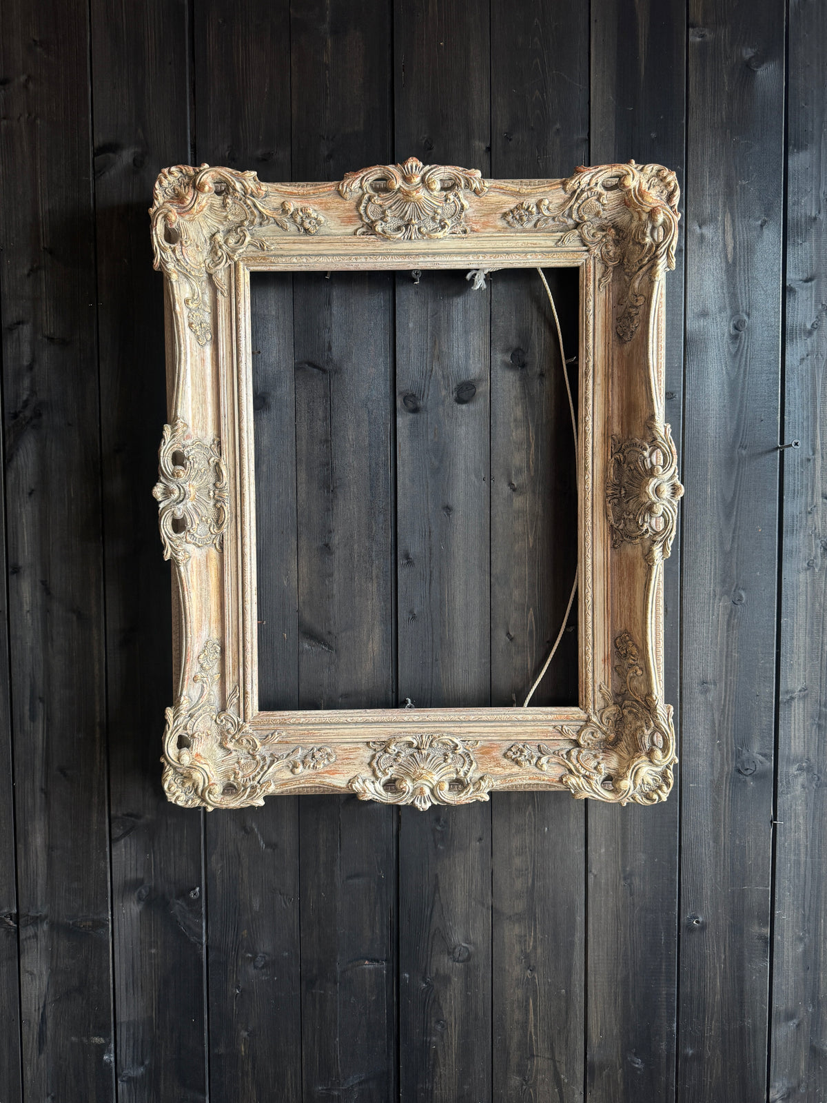 Distressed Ornate Louis Style Frame Collection – Gold & White Finish
