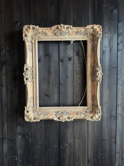 Distressed Ornate Louis Style Frame Collection – Gold & White Finish