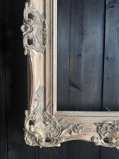 Distressed Ornate Louis Style Frame Collection – Gold & White Finish