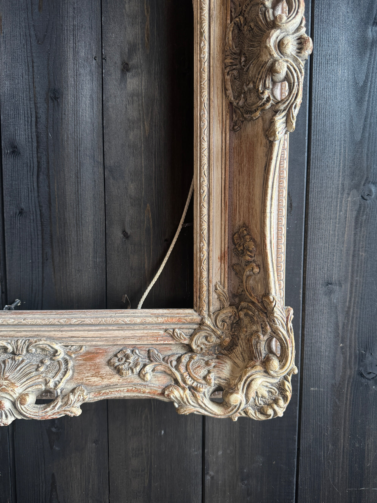 Distressed Ornate Louis Style Frame Collection – Gold & White Finish
