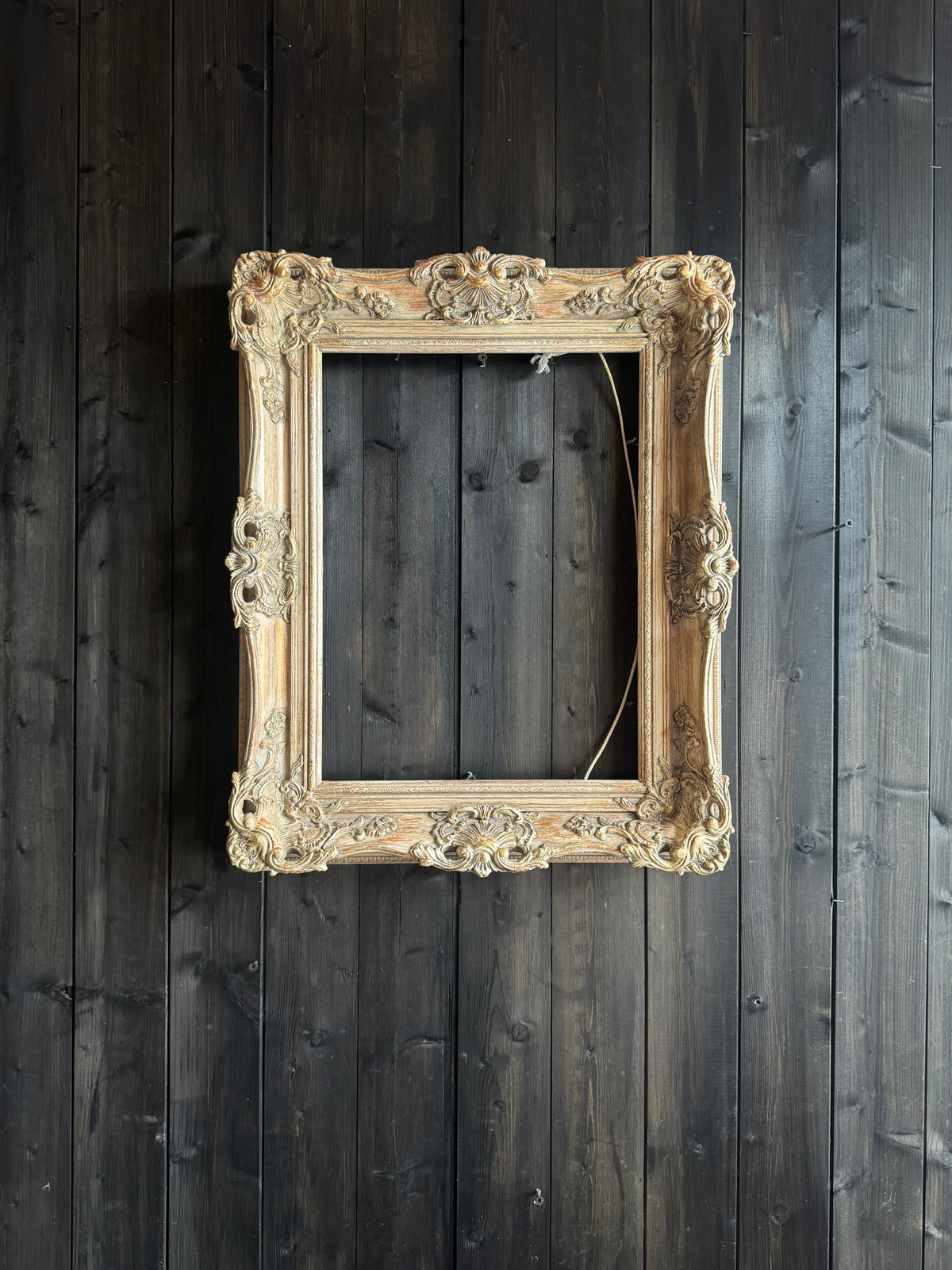 Distressed Ornate Louis Style Frame Collection – Gold & White Finish
