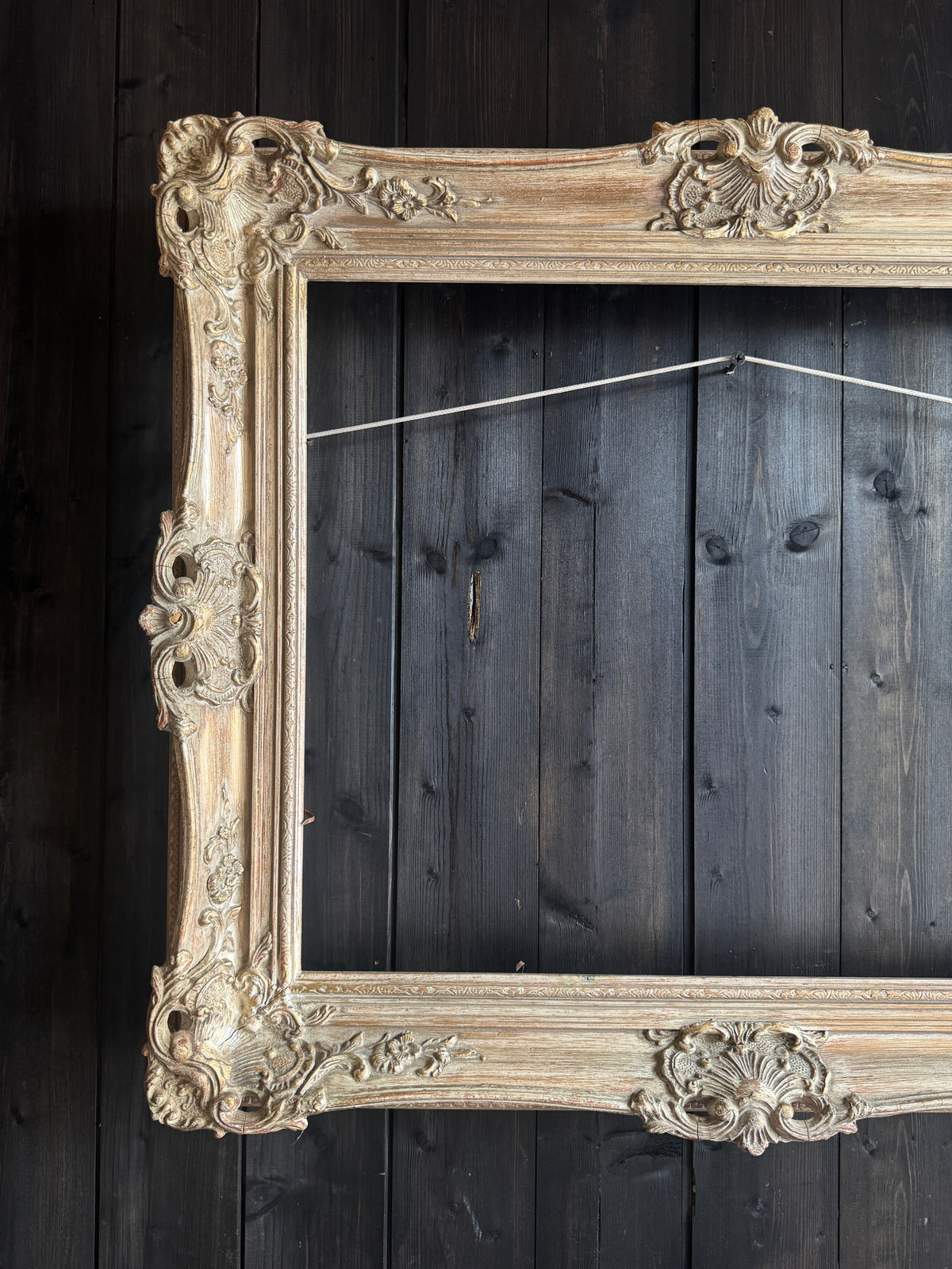 Distressed Ornate Louis Style Frame Collection – Gold & White Finish