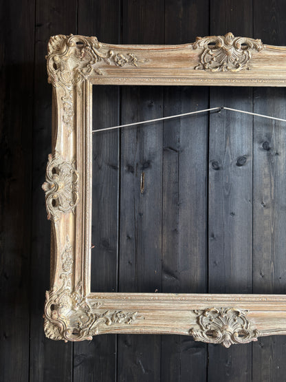 Distressed Ornate Louis Style Frame Collection – Gold & White Finish