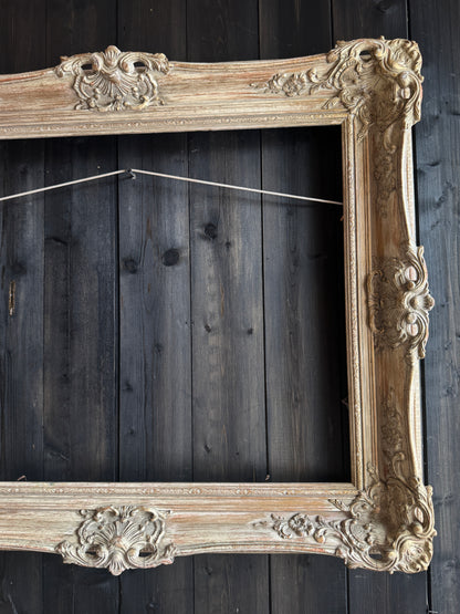 Distressed Ornate Louis Style Frame Collection – Gold & White Finish