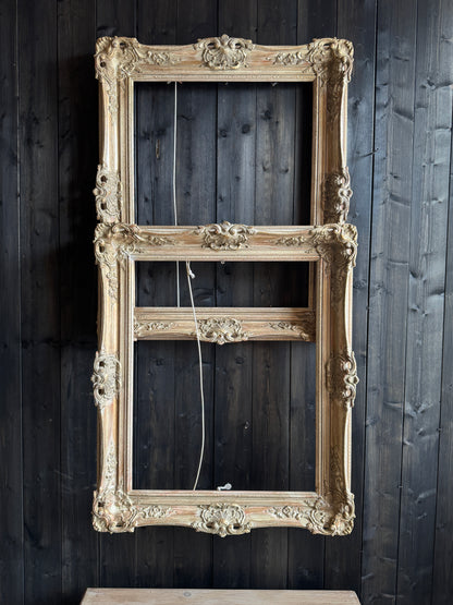 Distressed Ornate Louis Style Frame Collection – Gold & White Finish