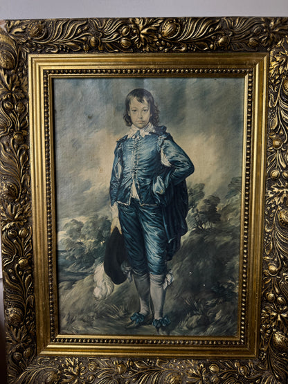 The Blue Boy  by Thomas Gainsborough – Textured Print in Belvoir Gilt Frame