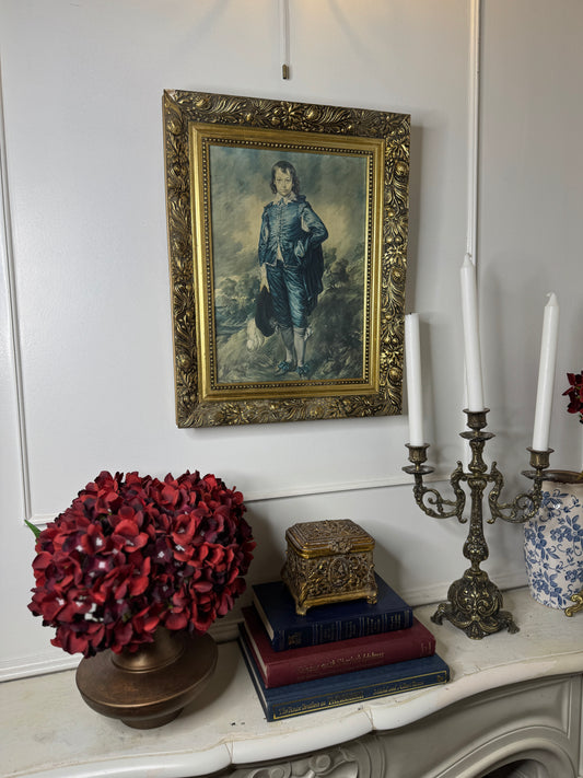 The Blue Boy  by Thomas Gainsborough – Textured Print in Belvoir Gilt Frame
