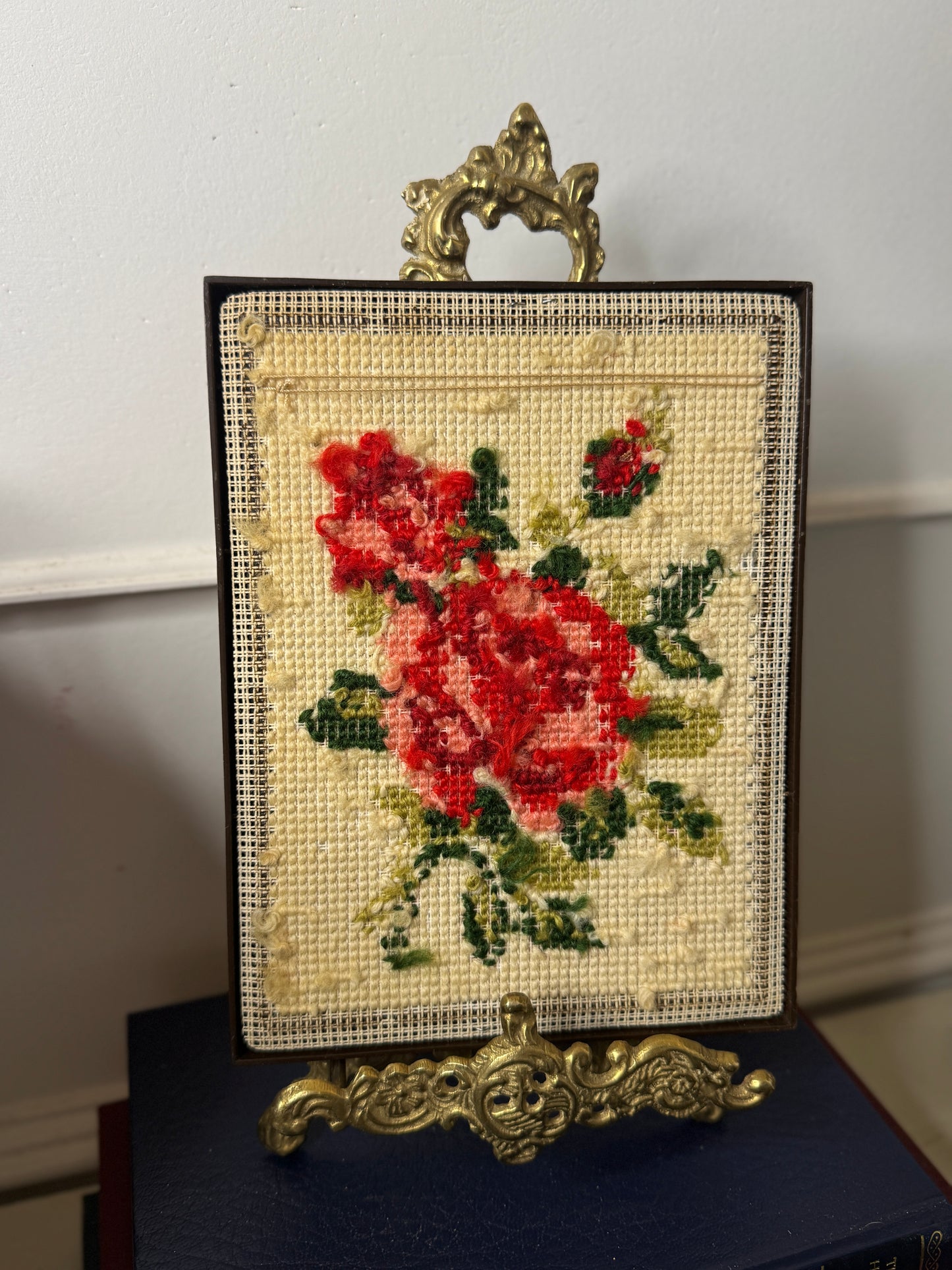 Rustic Red Rose Embroidery
