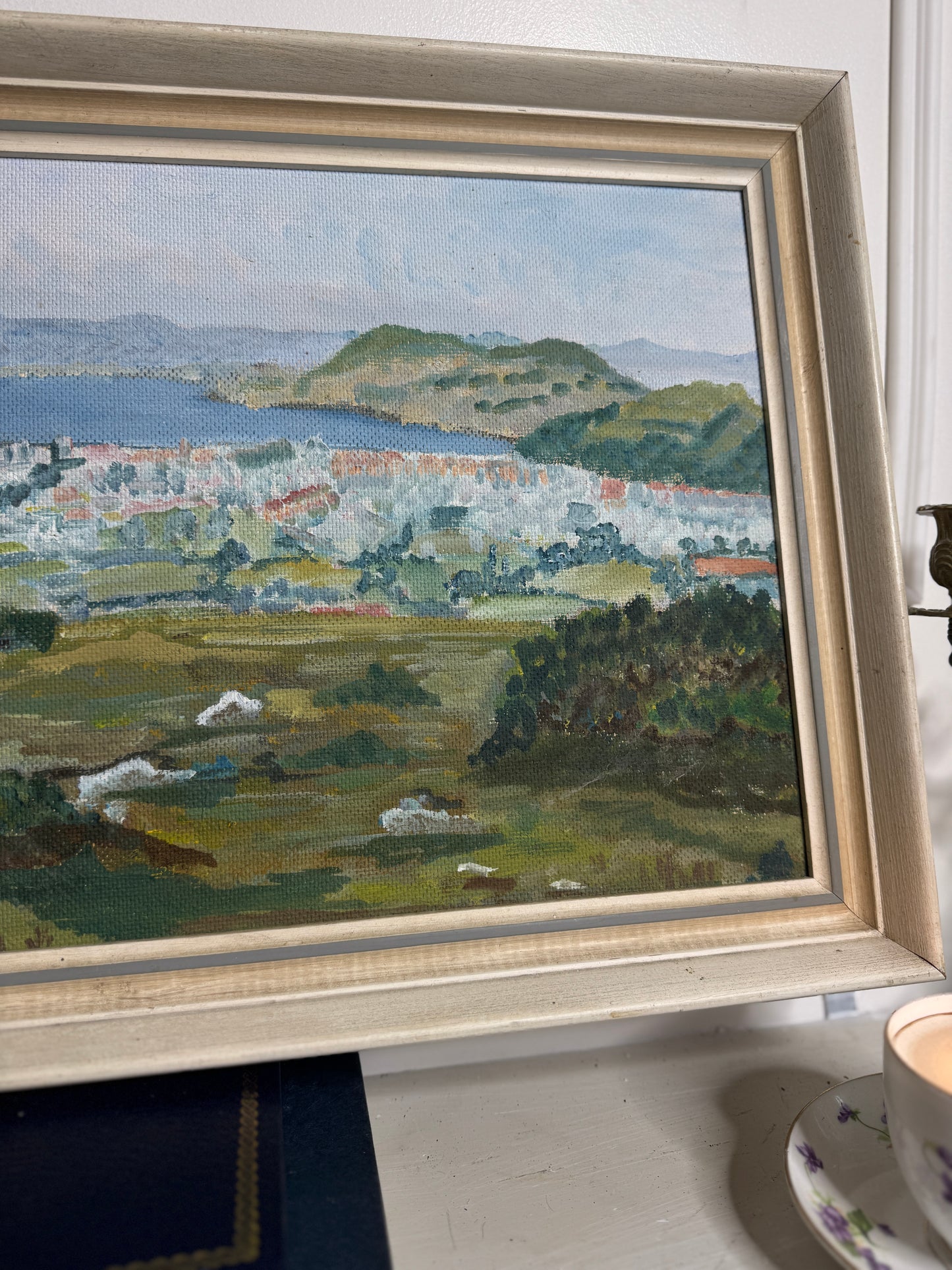Vintage Original Oil Painting Impressionist - Colwyn bay by d.s Ankers