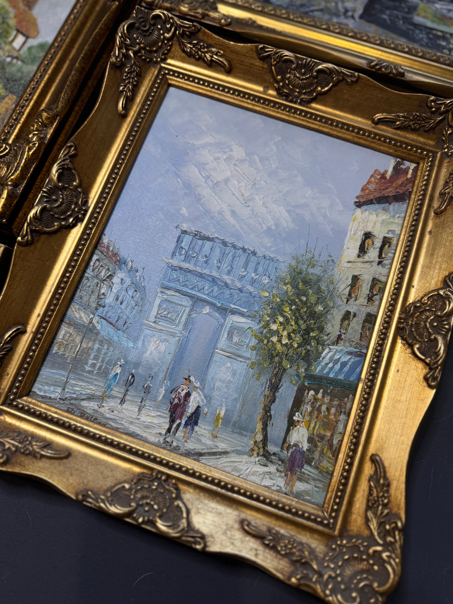 Vintage Ornate Extra Gallery Wall Set with Oil Paintings