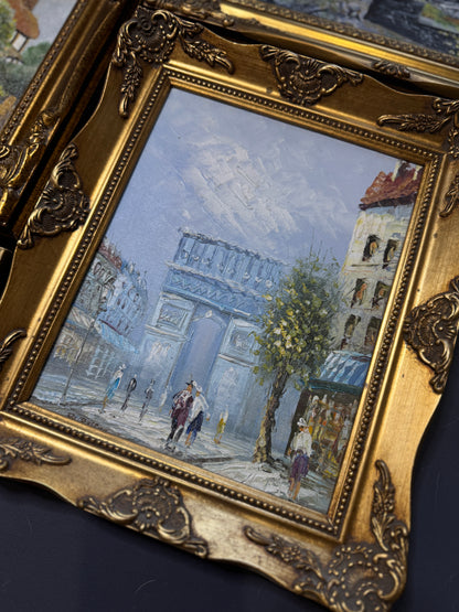 Vintage Ornate Extra Gallery Wall Set with Oil Paintings