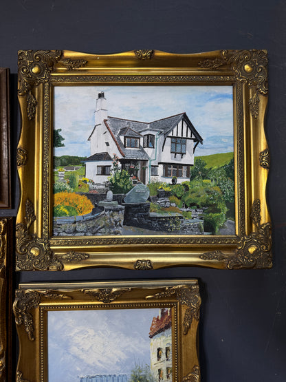 Vintage Ornate Extra Gallery Wall Set with Oil Paintings