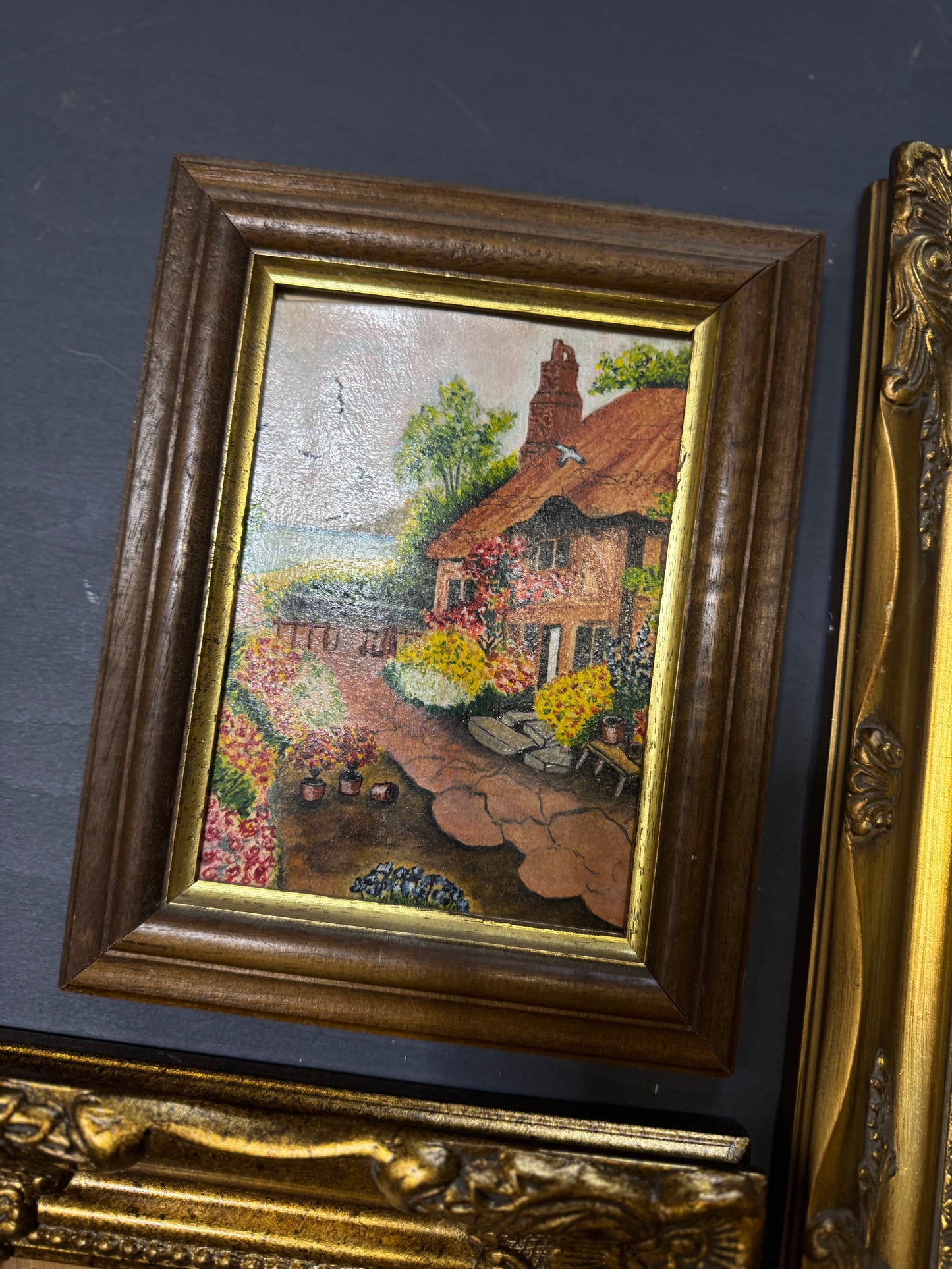 Vintage Ornate Extra Gallery Wall Set with Oil Paintings