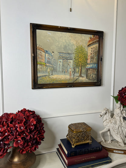 Signed BURNEY Impressionist Oil Painting – Ornate Wooden Frame