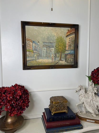 Signed BURNEY Impressionist Oil Painting – Ornate Wooden Frame